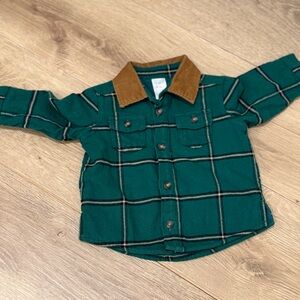 Carter's Plaid Shirt with Brown Collar